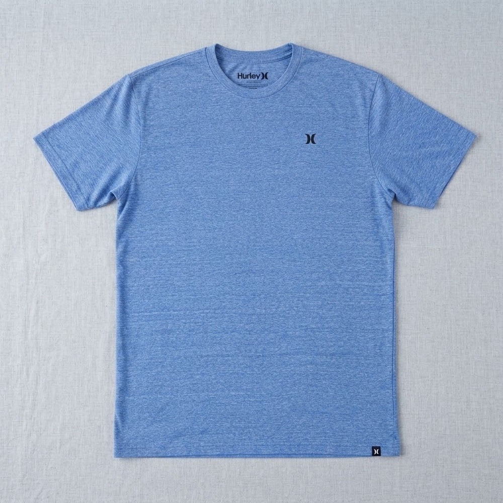 Hurley Premium Fit Mens T-Shirt XL Blue Heather Short Sleeve Logo Tee